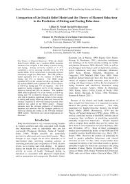Pdf Comparison Of The Health Belief Model And The Theory Of Planned Behavior In The Prediction Of Dieting And Fasting Behavior