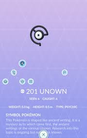 Niantic Updated The Unown Pokedex Again Alphabet Now Shown