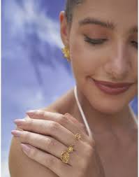 Buy Gold Mini Cobble Ring by EURUMME at Ogaan Online Shopping Site