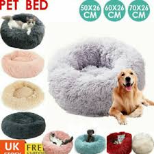 Why your dogs need this now! Uk Large Faux Fur Donut Cuddler Pet Bed Dog Bed Soft Warm Dogs Cat Calming Beds Ebay