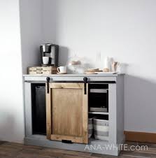 Barn Door Cabinet With Mini Fridge And Microwave Ana White