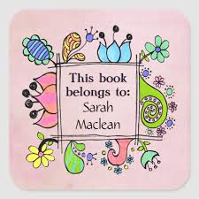 This Book Belongs To Book Name Plate Label Sticker Zazzle Com In 2020 Book Names This Book Sticker Labels