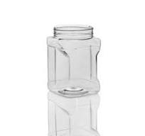 64 oz Clear PET Square Gripper Jar, 110-400