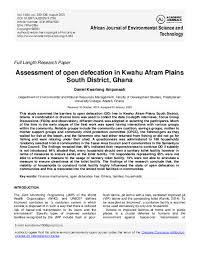 PDF) Assessment of open defecation in Kwahu Afram Plains South District,  Ghana