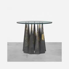 Lot 140 Paul Evans Dining Table Model Pe 46 1967 Welded And Patinated Steel Glass 34 Dia X 29 H In Estimate 7 000 9 00 Paul Evans Dining Table Table