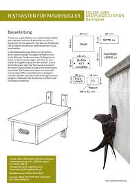 Nistkasten Fur Singvogel Und Mauersegler Eulen Und Greifvogelstation Haringsee In 2020 Mauersegler Nistkasten Mauersegler Nistkasten