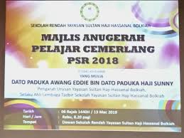 1 hingga 3 sebaliknya 3 anugerah akademik diperkenalkan; Majlis Sekolah Yayasan Sultan Haji Hassanal Bolkiah Facebook