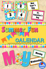Summer Fun Bulletin Board Pocket Calendar Set Creative Activities For Kids Upper Elementary Classroom Decor First Day Of School Activities