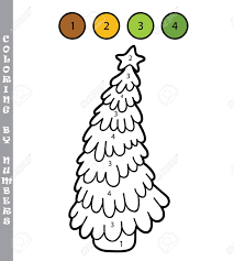 Arbol De Navidad Para Colorear Con Numeros