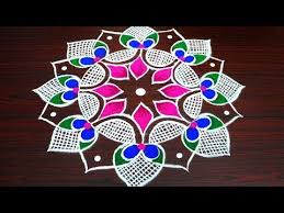 Creative Rangoli For New Year 2019 Pongal Margazhi Kolam With Colour Sankranthi Muggulu Yo Colorful Rangoli Designs Rangoli Designs New Rangoli Designs