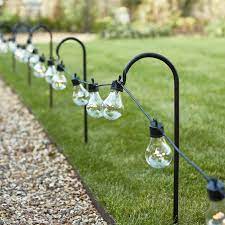 Set Of 5 60cm Shepherd S Hooks Festoon Lighting Garden Path Lighting Path Lighting Ideas