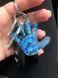 Best seller in father's day. Great Fathers Day Gift Free Shipping Diy Handprint Keychain Etsy
