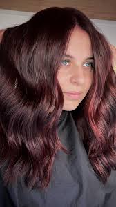 Cherry brown transformation ✨ , This tone enhances her features so nicely ✨  , @schwarzkopfusa , 5-68 5-88 0-89, #cherrybrownhair #haircolor  #cherrycolahair #smstylesstudio #thehairdresserjournal