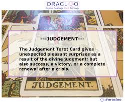 The 20th major arcana typically appears just before a major life transition, and emphasizes the importance of self reflection. The Tarot Card Of The Week The Judgement Tarot Card In The Psychic Readings