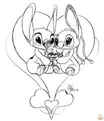 Stitch and Angel Coloring Pages for Kids - GBcoloring