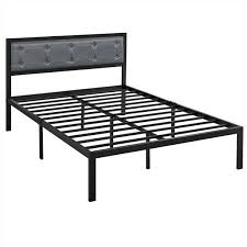 Our large selection of headboards and footboards are perfect for giving your space an update that makes a big impact! Queen Size Platform Bed Frame W Tufted Headboard Low Footboard Gray Upholstered For Sale Online Ebay