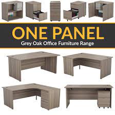 Shop One Panel Grey Oak Office Desks Grey Oak Furniture Office Desk