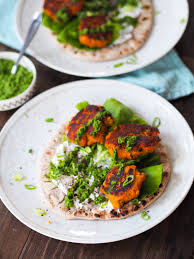 A traditional middle eastern dish, falafel are fried balls of ground chickpeas, which often include parsley, cilantro, and spices such as cumin and coriander. Sweet Potato Falafel Naan Wraps With Green Chutney Registered Dietitian Columbia Sc Rachael Hartley Nutrition
