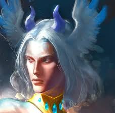 Angel or demon?, luminos, angel, pazyniuk, man, art, wings, anndr, horns,  fantasy, HD wallpaper