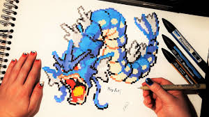 Gyarados Pokemon Drawing Pixel Art Youtube