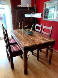 Kolonial tischgruppe mit esstisch (160 x 90 cm), 2 ansteckplatten (2 x 40 cm) und 6 stühlen zu verkaufen. Tisch Und Stuhl Sets Im Kolonialstil Gunstig Kaufen Ebay