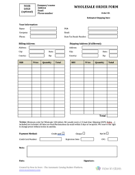 Maybe you would like to learn more about one of these? Wholesale Order Form Template Create Your Own For Free