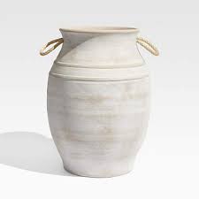 Large outdoor ceramic planters are preferable to clay pots when starting seeds, as they retain moisture more consistently. Elvy Large Ceramic Indoor Outdoor Planter Reviews Crate And Barrel