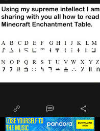Using My Intellect I Give To You The Minecraft Enchantment Table To English Translation Pewdiepiesubmissions