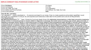 Community Health Worker Cover Letter