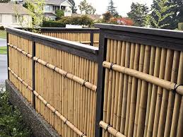 In japanese gardens, natural material, such as bamboo or wood are commonly used for fences. Zen Japanese Wood Bamboo Garden Gallery Wooden Gates Bamboo Fences Bamboo Fence Bamboo Garden Fences Bamboo Garden