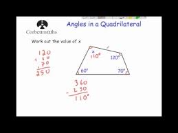 Find the measure of each of the equal angles. Angles In A Quadrilateral Youtube