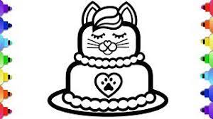 Super hero flying coloring page. Learn To Draw A Cute Kitten Cake And A Unicorn Cake For Cute Kitten Cake Coloring Page Youtube