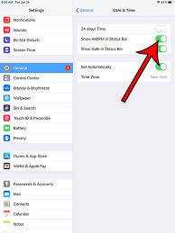 When turned off, you will be able to change the time zone, date, and time yourself. How To Add Or Remove Am Pm Next To Time On An Ipad Solve Your Tech