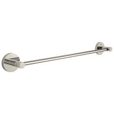 Smedbo sme_hk328 single towel rail. Grohe Essentials 17 In Brushed Nickel Wall Mount Single Towel Bar Lowes Com Towel Bar Brushed Nickel Towel Bar Towel Bar Height