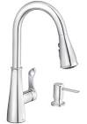 Hadley 1-Handle Pull-Down Kitchen Faucet, Chrome Moen
