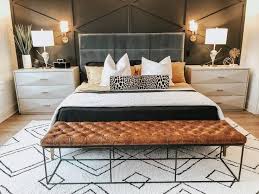 Mid Century Modern Master Bedroom With Restoration Hardware Bed And End Tables Mid Century Modern Master Bedroom Modern Master Bedroom Contemporary Bedroom