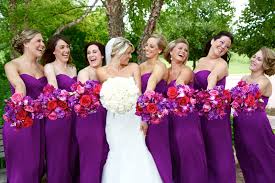 Pin By Tara B On Fuschia And Navy Wedding Ideas Purple Bridesmaid Dresses Fuschia Wedding Purple Bridesmaids