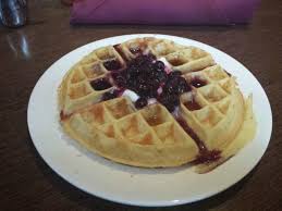 Belguim waffles with blueberries