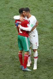 Cristiano Ronaldo Of Portugal Consoles Achraf Hakimi Of Morocco Cristiano Ronaldo Ronaldo Cristiano Ronaldo Cr7
