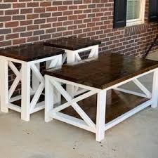 Interesting textures and rugged materials lend charm and character to our rustic end tables. Coffee Table Living Room Accessories Table Cedar Table Etsy Coffee Table End Table Set Coffee Table Farmhouse Rustic Coffee Tables