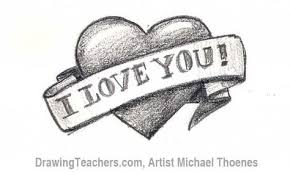 How To Draw A Heart With Banner Cute Heart Drawings Love Heart Drawing Love Drawings For Her