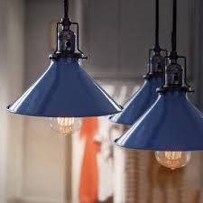 Blue Cone Shade Industrial Loft Pendant Light