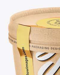 Download Kraft Ice Cream Cup Mockup In Cup Bowl Mockups On Yellow Images Object Mockups PSD Mockup Templates