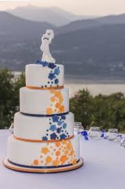 Blue Orange Wedding Cake Orange Wedding Cake Blue Orange Weddings Wedding Cakes Blue