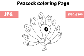 Create your custom colorings for free with mimi panda or choose ready in the catalog. Coloring Page For Kids Peacock Graphic By Mybeautifulfiles Creative Fabrica