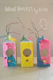Bird House Crafts For Kids Milk Carton Bird Houses Birdhouse Craft Kids Art Projects Bird Crafts