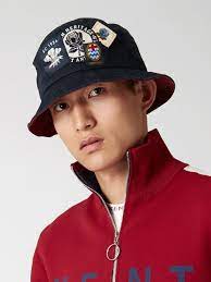 Navy Bucket Hat With Patches Kent And Curwen Bucket Hat Hats Navy