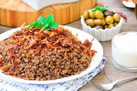 Mujadara With Bulgur Hadias Lebanese Cuisine Bulgur Recipes Mujadara Recipe Bulgar Recipes