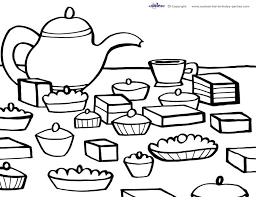 Printable Tea Party Coloring Page 5 Tea Party Birthday Tea Party Colorful Party