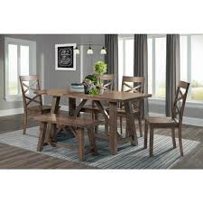 Centiar gray dining room table. Picket House Furnishings Regan 6 Piece Dining Table Set With 4 Side Chairs And Bench Drn1006ds The Home Depot